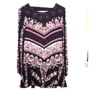 Free People Long Sleeve Open Back Dress